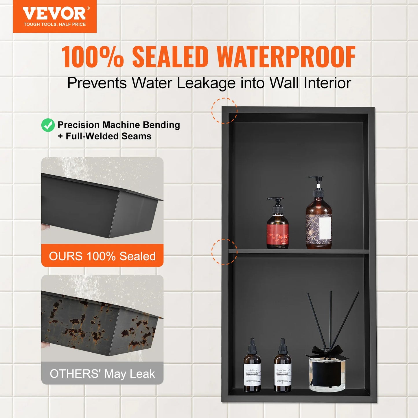 No Tile Shower Niche 304 Stainless Steel