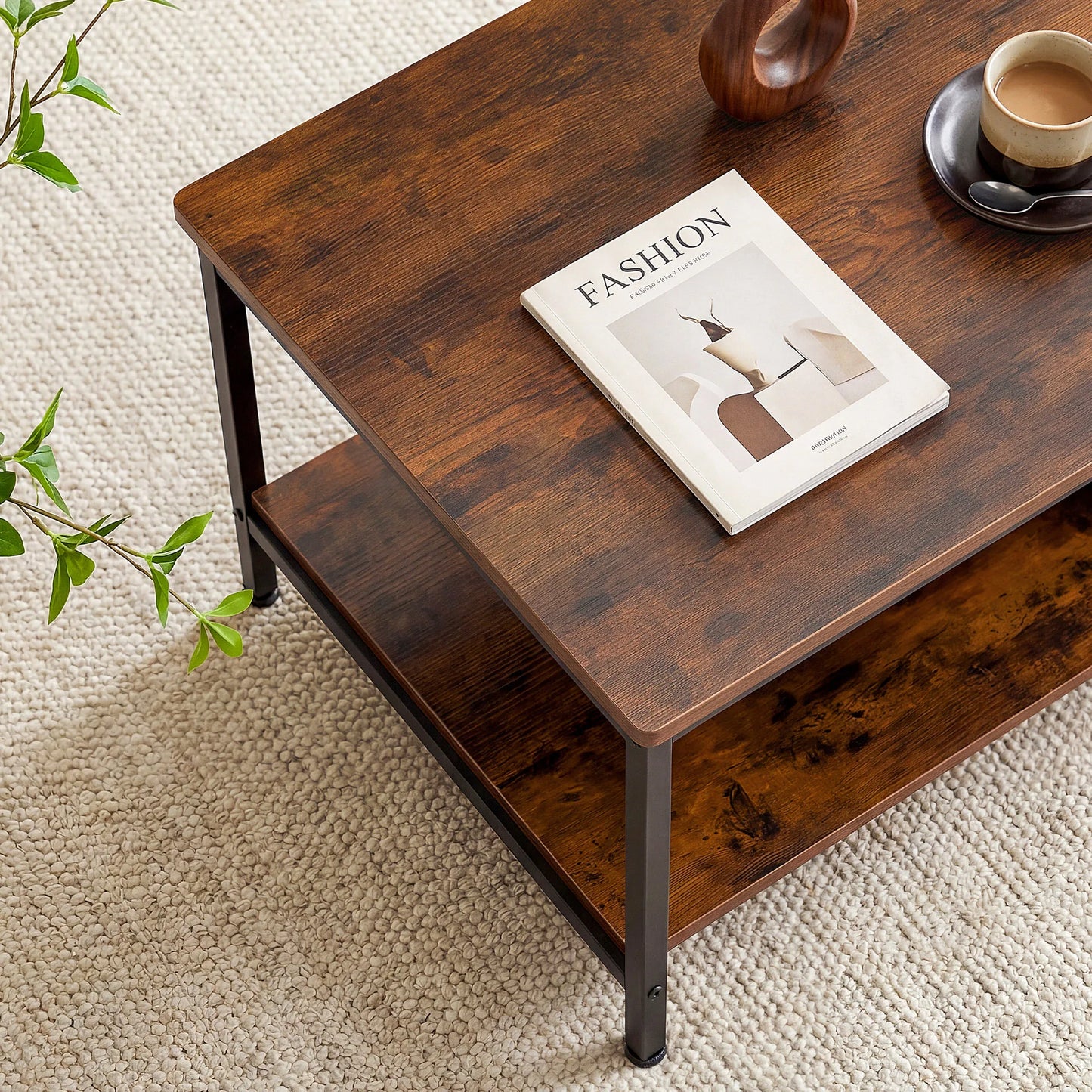 Wood Coffee Table with Storage