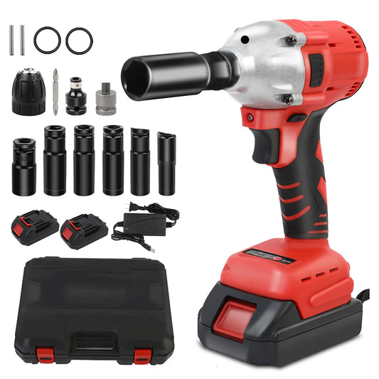 20V Cordless Electric Impact Wrench 1/2 Inch with  2 Batteries
