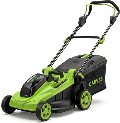 Electric Push Lawn Mower with Dual Charger, Grass Collection Bag & Foldable Handle