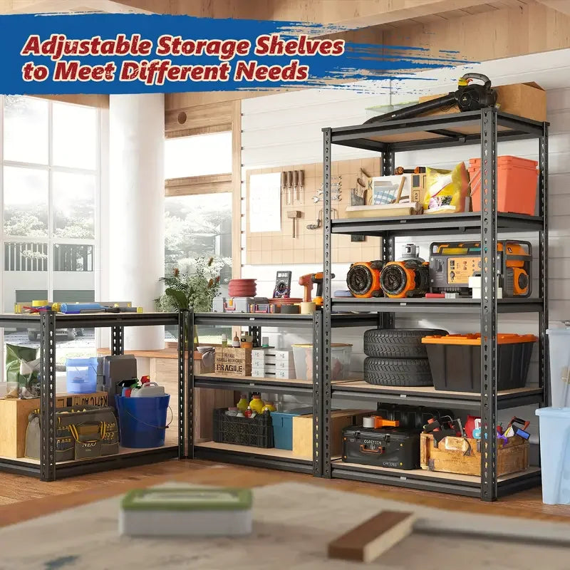 Heavy-duty Metal Storage Rack, Adjustable Height