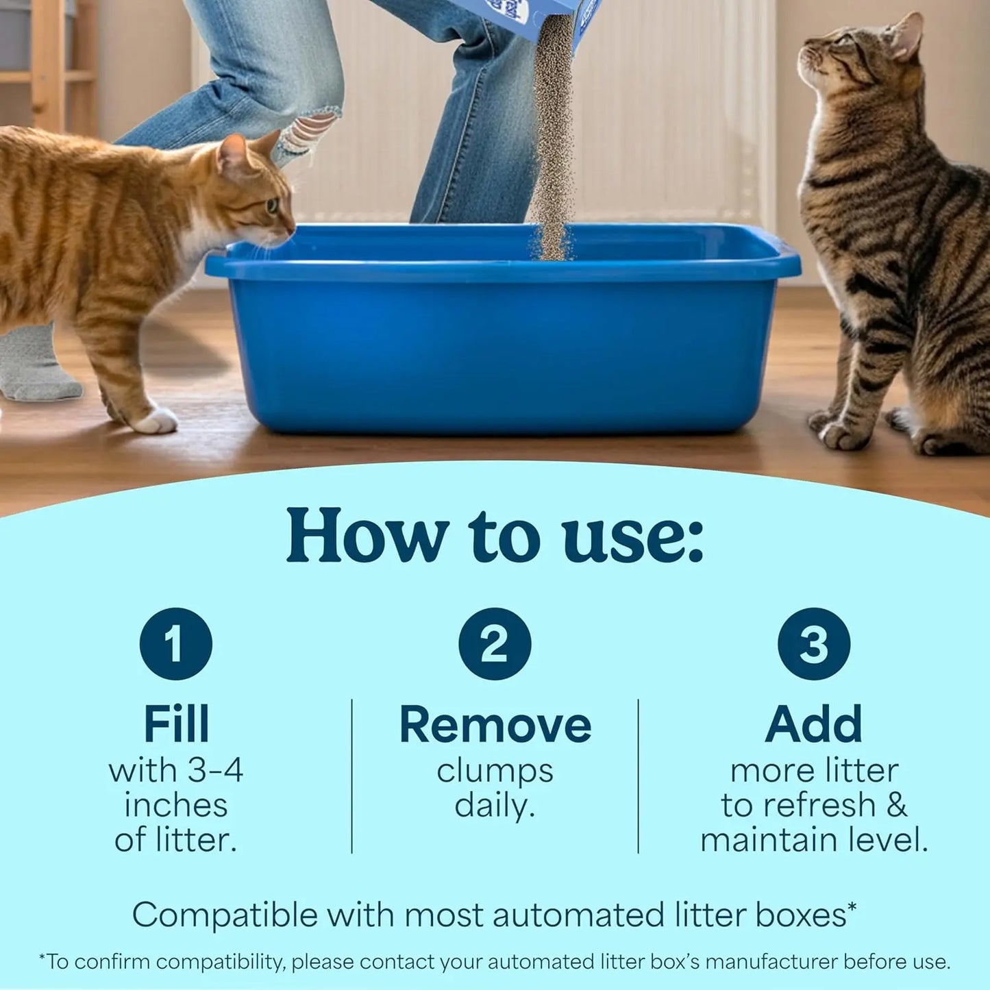 Clumping Cat Litter , Long-Lasting Odor Control with Activated Charcoal