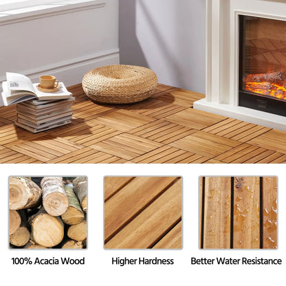 Wood Interlocking Flooring Tiles