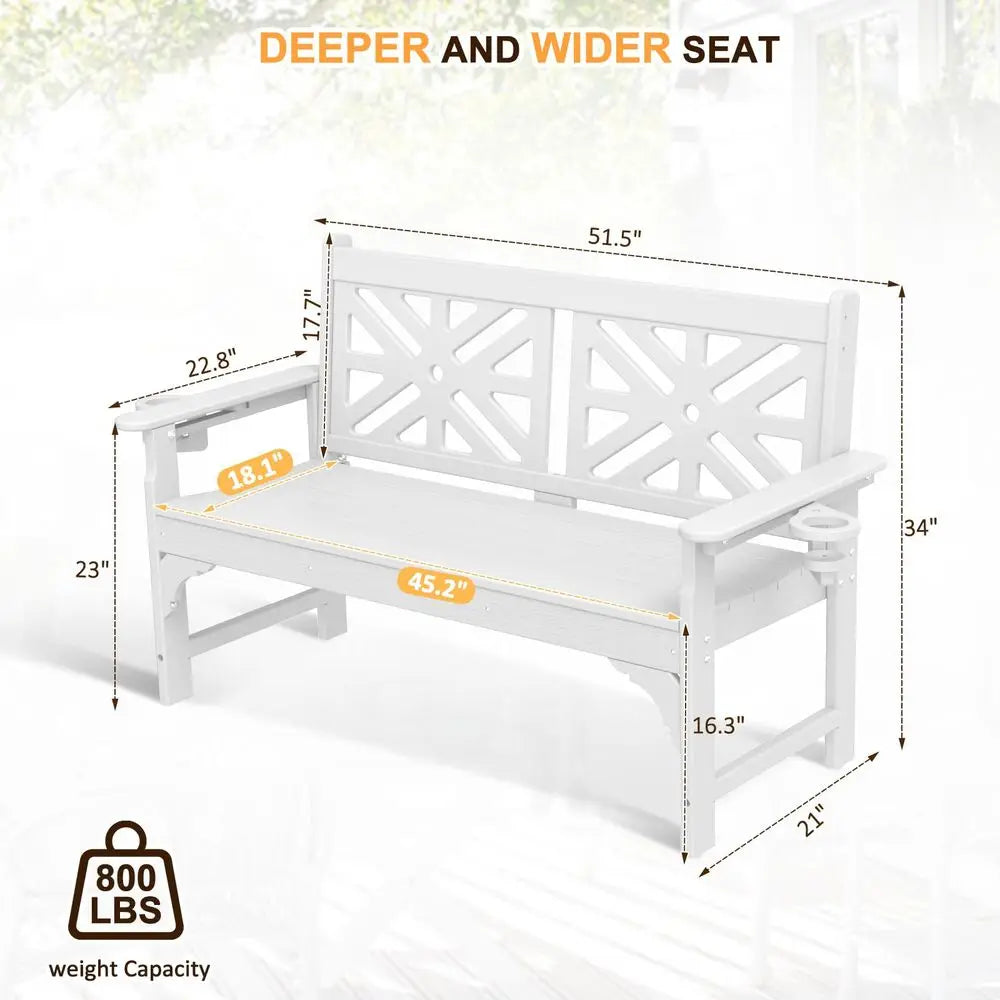 2 Person Garden Bench Rot & Fade Proof