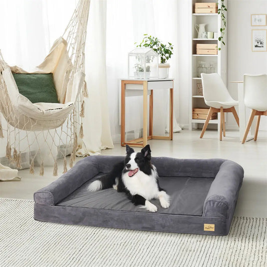 Dog Bed with Removable Washable Cover Soft Sponge Foam