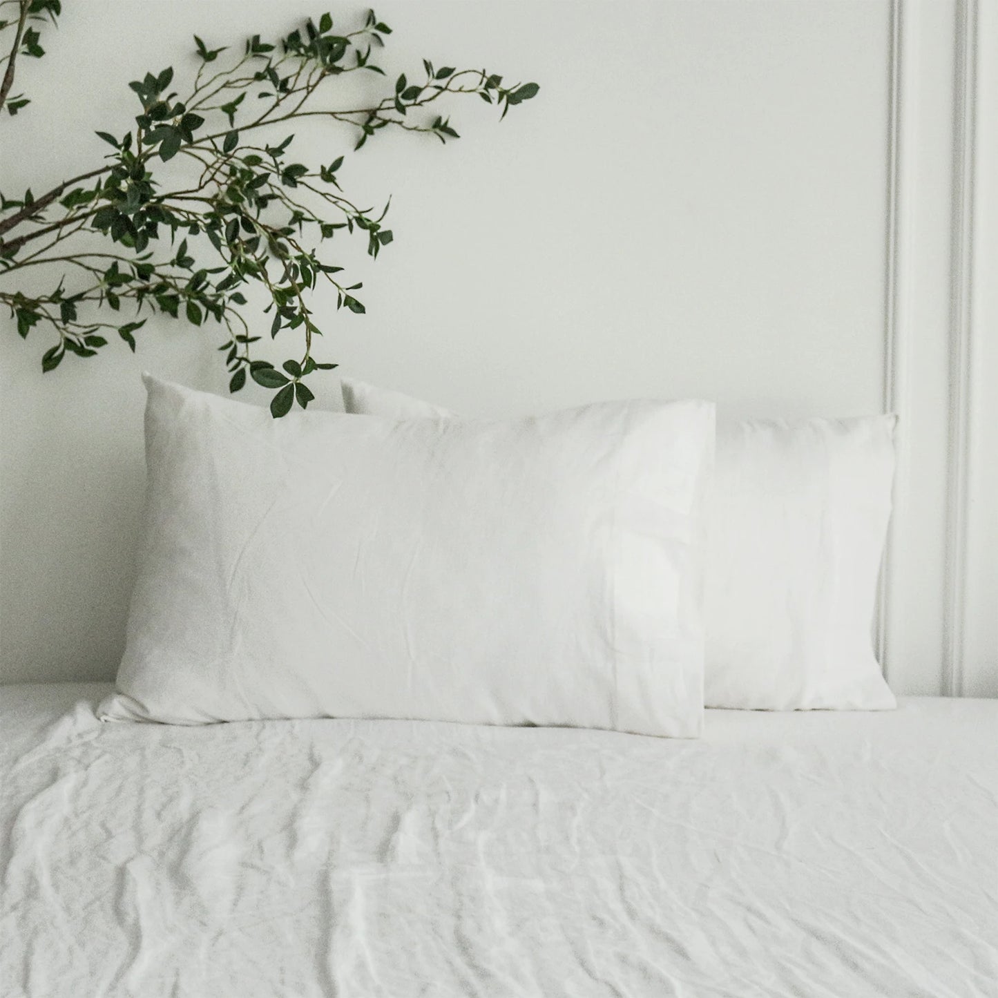 Linen Cotton Pillow Cases 2PCS Comfortable