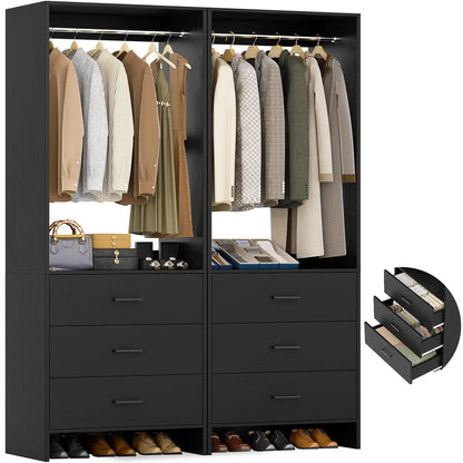 Wood Closet System Walk-in Closet Organizer Wardrobe Storage