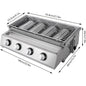 Professional 4-Burner Stainless Steel Portable Tabletop Propane/LPG Gas Grill
