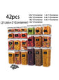 42pcs Sealed food storage containers with LIDS, grain, flour, sugar, labeled
