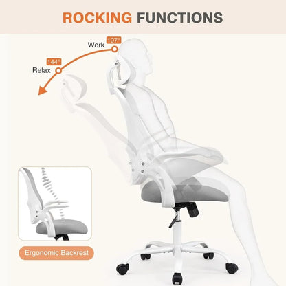 Office Chair, Ergonomic High-Back Mesh Rolling