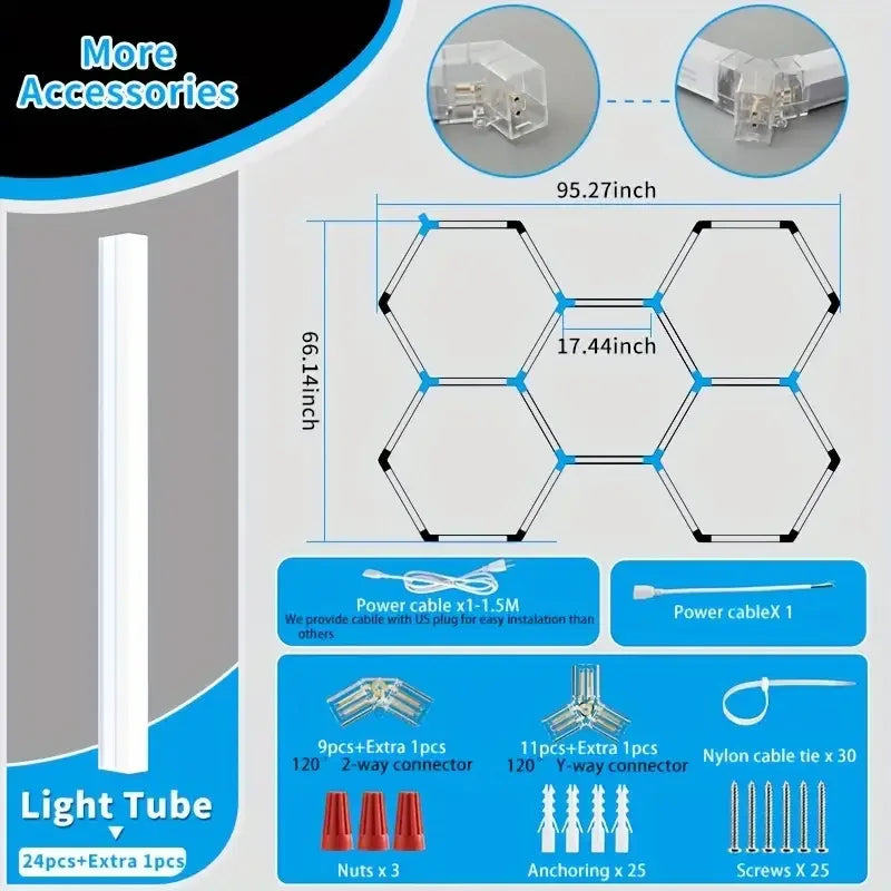 25 Pack Hexagon LED Garage Light