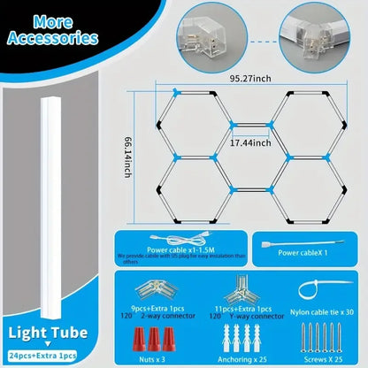 25 Pack Hexagon LED Garage Light