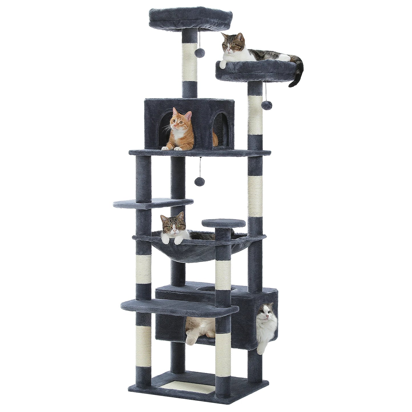 Cat  Tree & Tower for Indoor Cats With Scratching Posts, Hammock, Padded Perches, and Condos