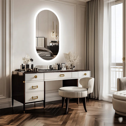 Bathroom Mirror: Oval, Dimmable, Anti-Fog