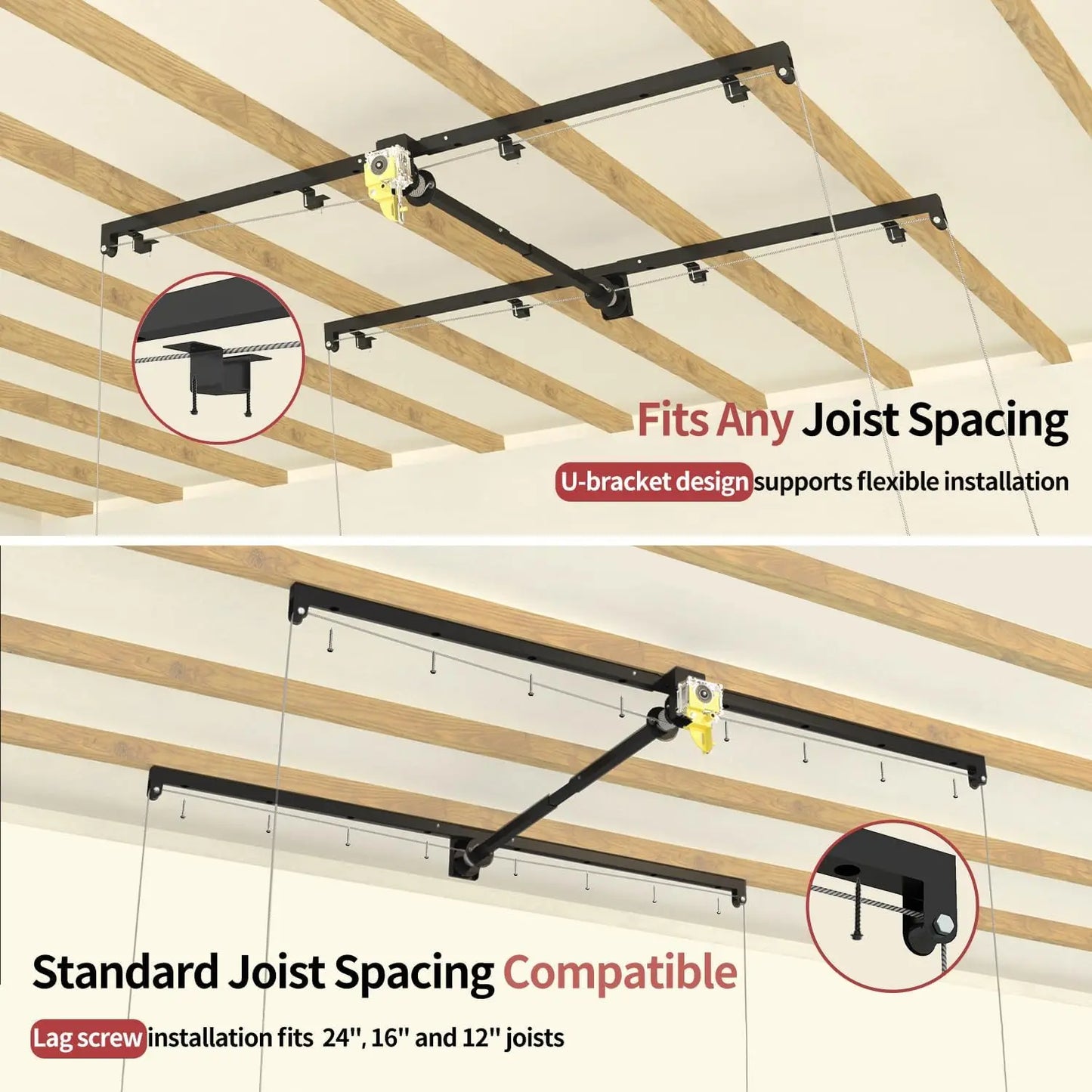Overhead Garage Storage Rack, Lift System