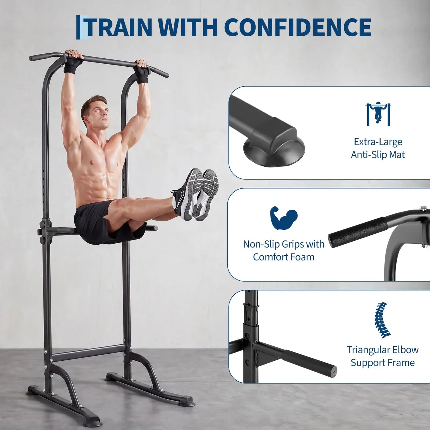 Power Tower Dip Station With Pull Up