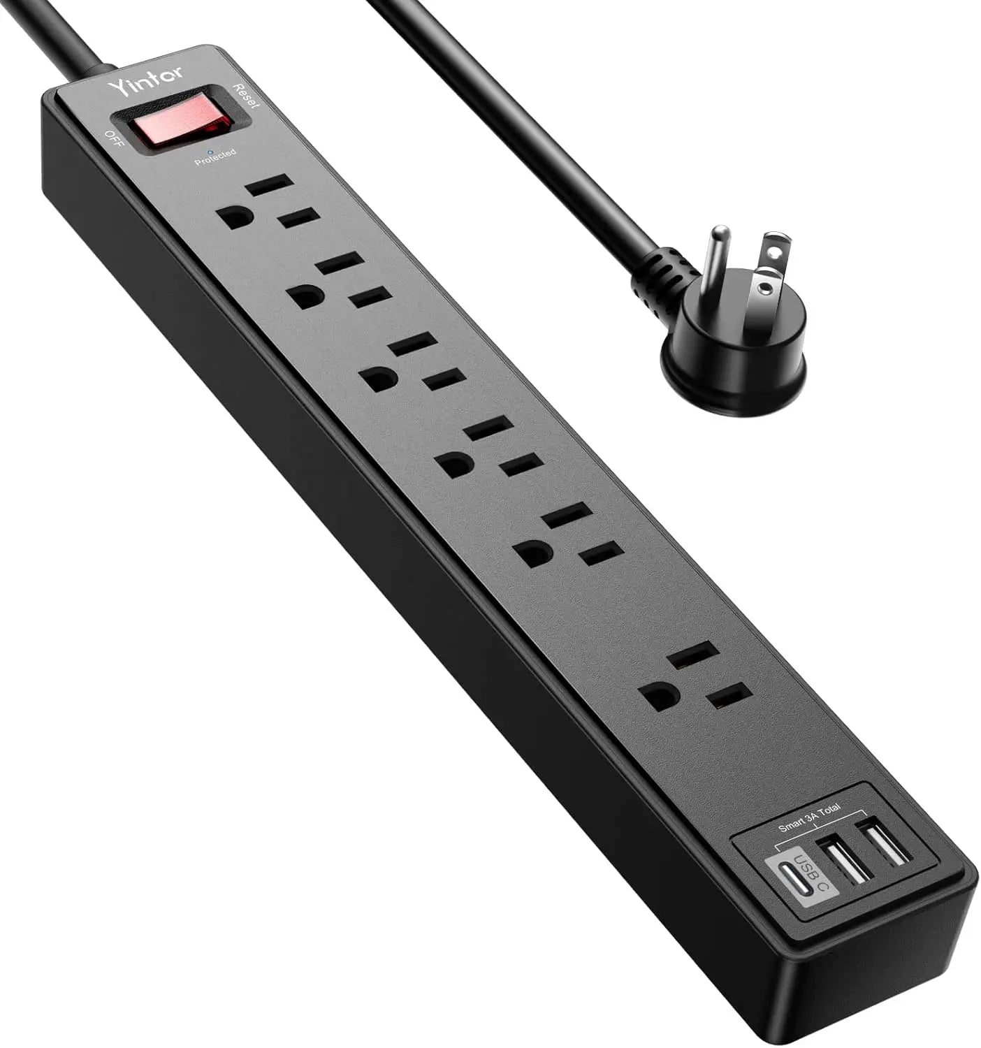 6Ft Power Strip Surge Protector