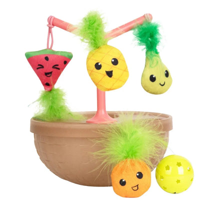 Cat Toy Fruit Bowl with 5 Interactive Toys & Jingle Ball