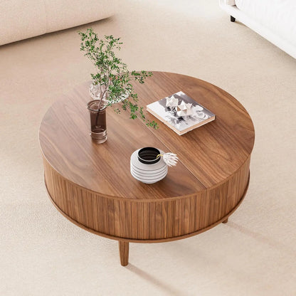 Round Lift Top Coffee Table with Storage