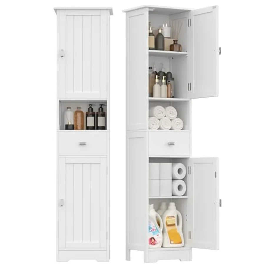 Storage Cabinet with Adjustable Shelves and Drawer