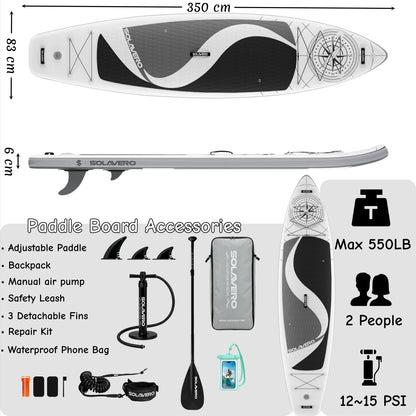 Inflatable Paddle Board with Premium Accessories, Suitable for Sea or Lake