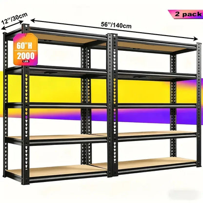 Heavy-duty Metal Storage Rack, Adjustable Height
