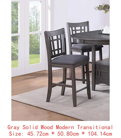 Counter Height Dining Set, Round Table with 4 Side Chairs