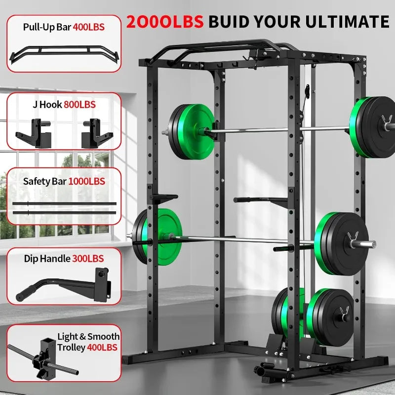 Multi-Functional Power Rack with Cable System