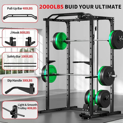 Multi-Functional Power Rack with Cable System