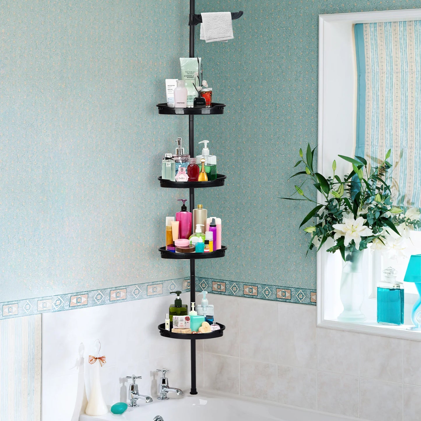 Corner Shower Caddy with Adjustable Shelves