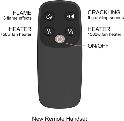 30" Electric Fireplace Insert with Trim Kit, Remote Control, Black