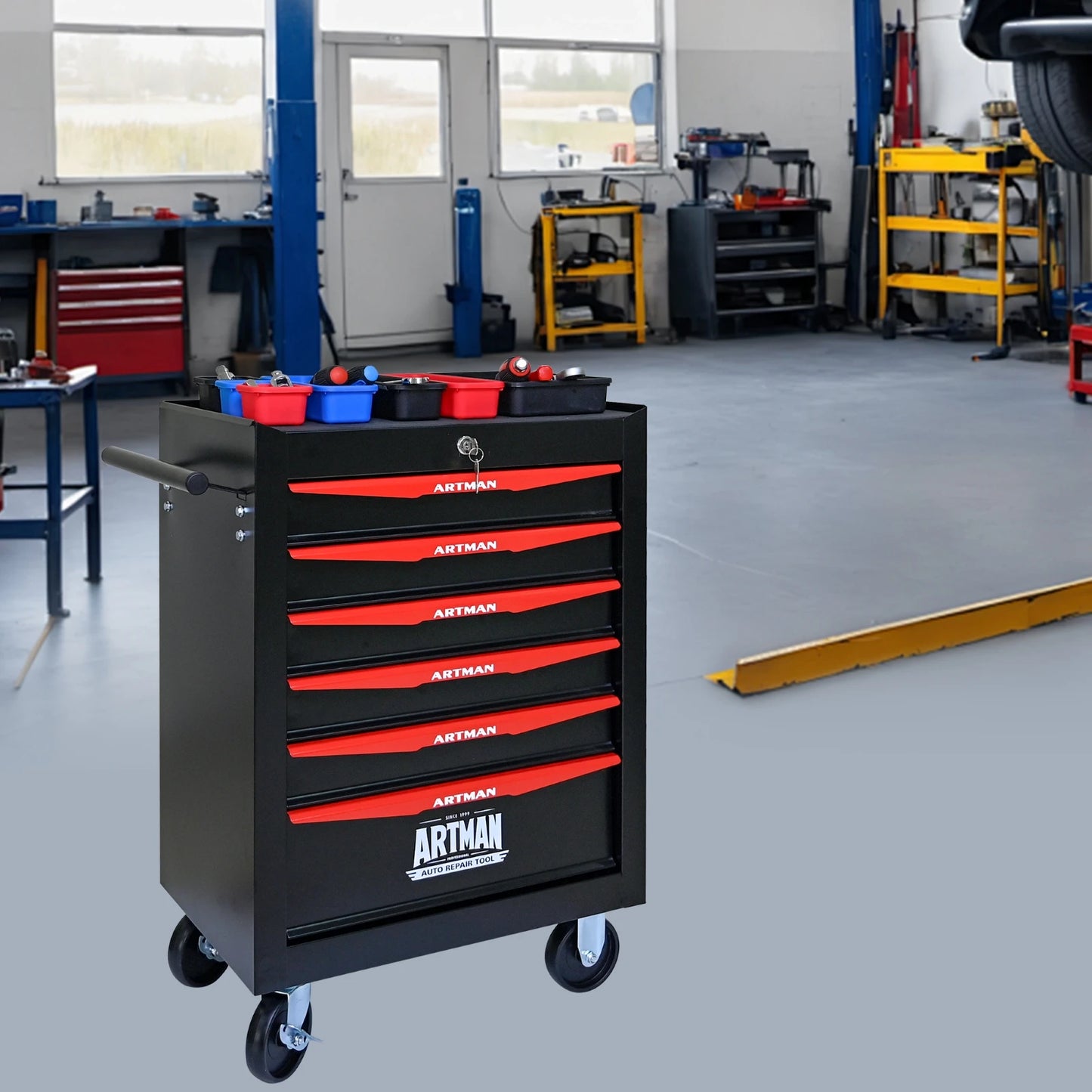 Rolling Metal Tool Chest with 6-Drawer