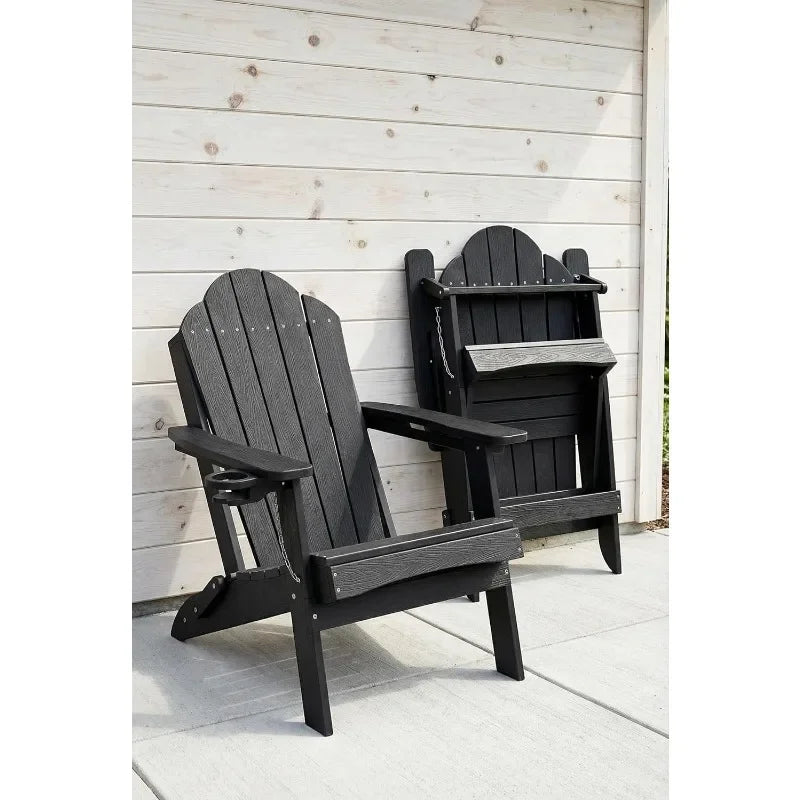 Folding Adirondack Chair, Set of 4, Cup Holder