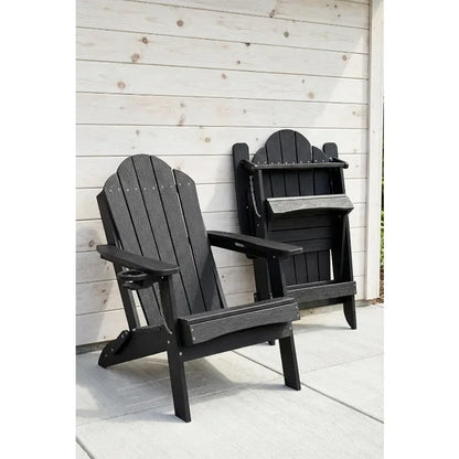 Folding Adirondack Chair, Set of 4, Cup Holder