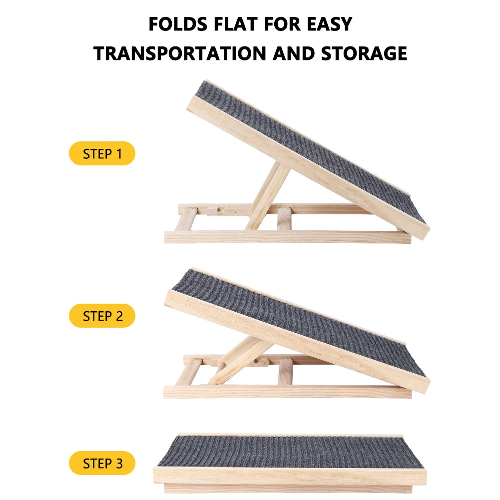 Dog Ramp with Adjustable Height, Anti-Skid and Wear-Resistant