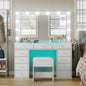 Vanity Desk with Lights, 47 Inch Mirror, and Drawers