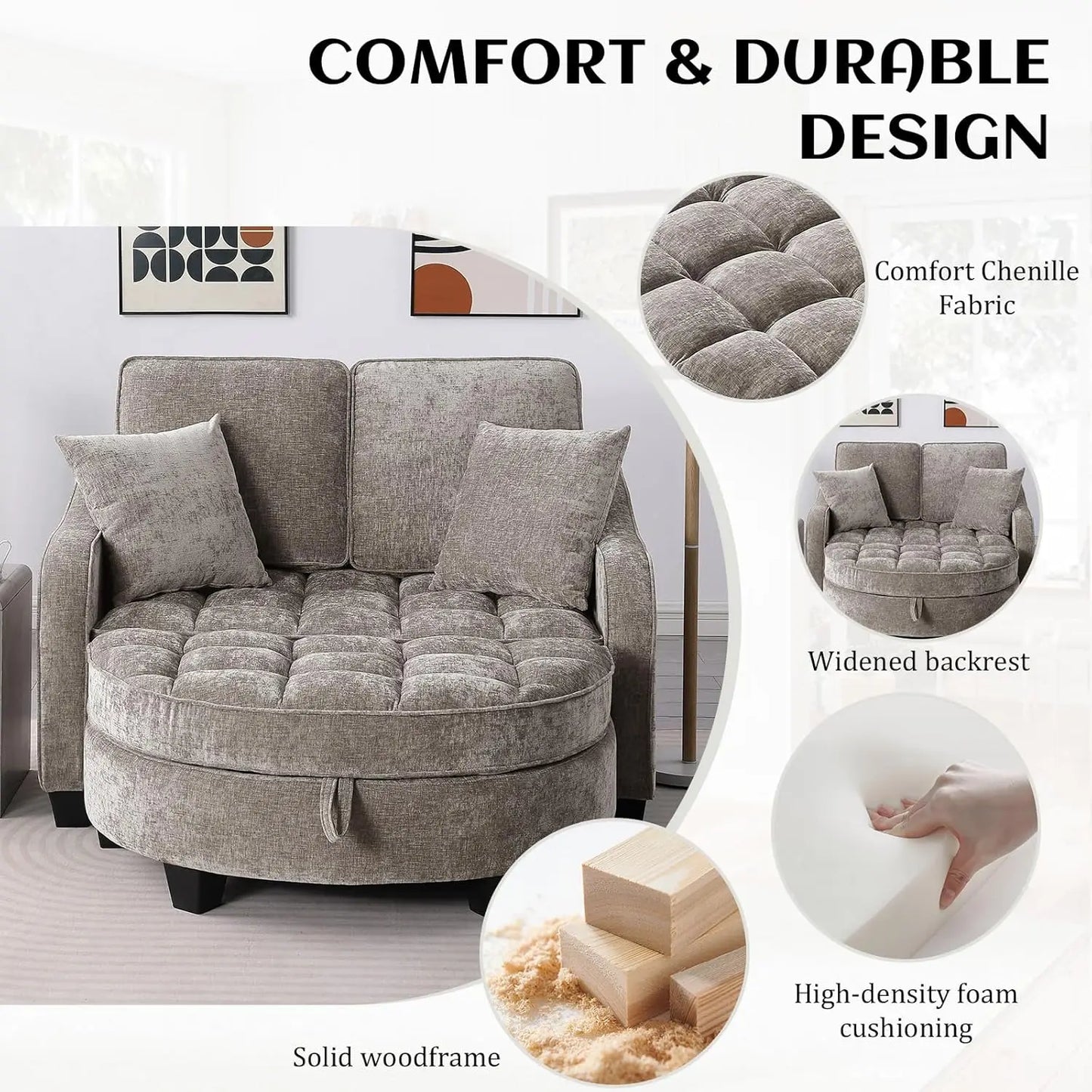 Chaise Lounge Chair Indoor with Ottoman
