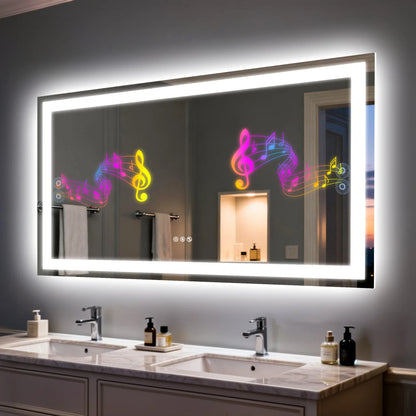 Bathroom Mirror Built-in Bluetooth Speaker, Anti-Fog