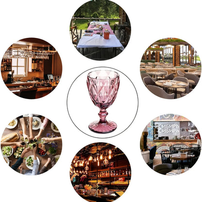 Wine Glasses Set of 12, Unique Pattern High Clear Stemmed Glassware