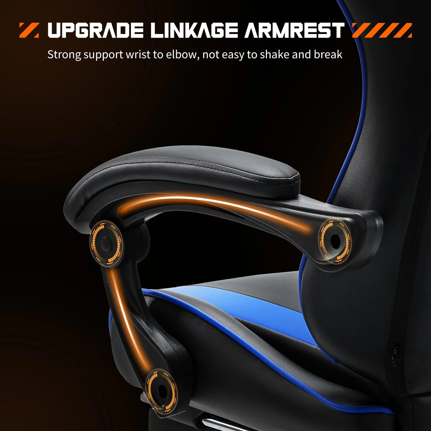 Chair Adjustable Swivel, Leather with Headrest and Lumbar Support