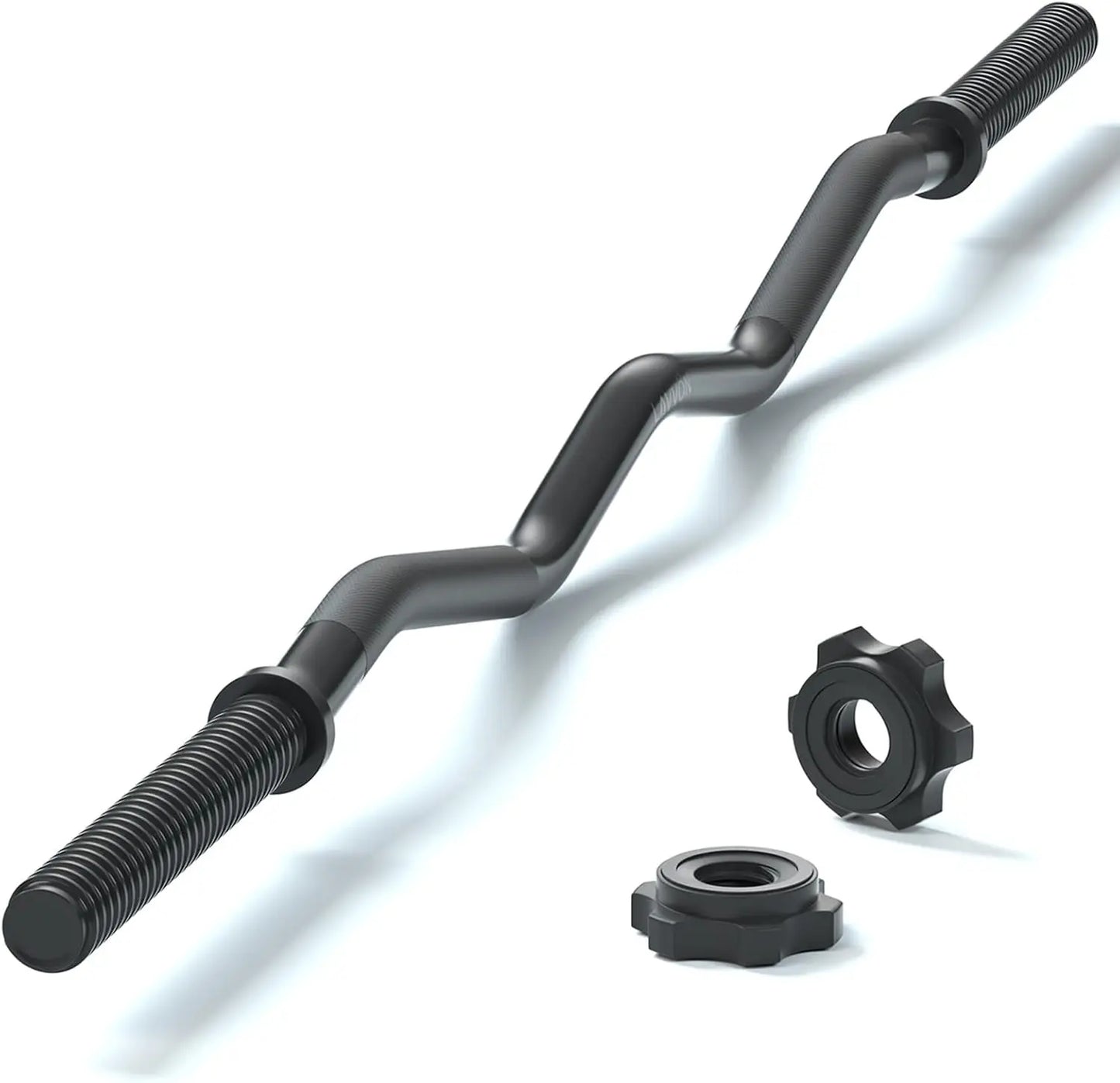 47-inch EZ Curl Bar for Weight Lifting- 220lb Capacity with Star Nuts