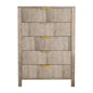 5-Drawer Oak Dresser With Gold Handles,