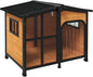 Wooden Dog House with Openable Roof & Giant Window