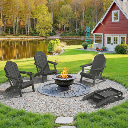 Folding Adirondack Chair, Set of 4, Cup Holder