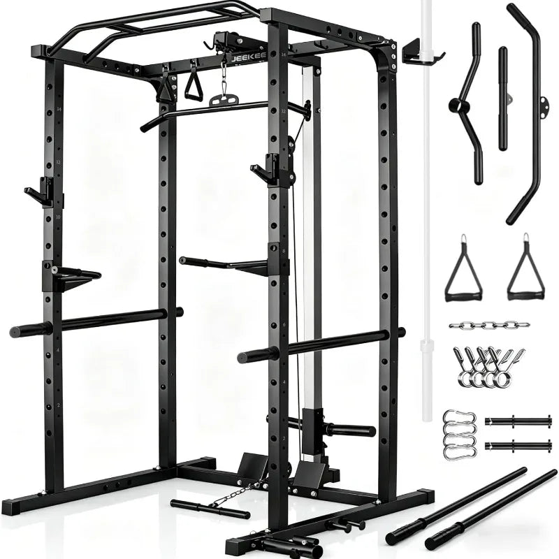 Multi-Functional Power Rack with Cable System
