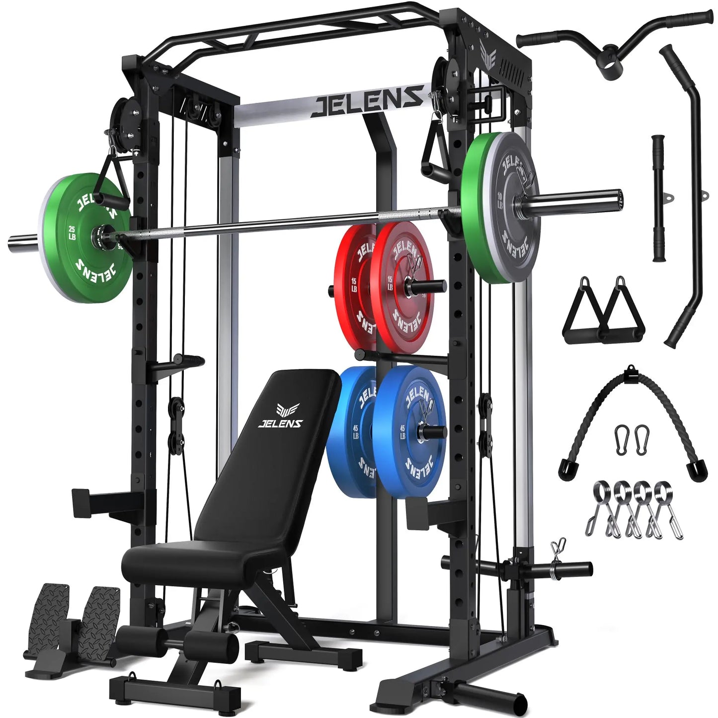 Power Rack with Dual Pulley System
