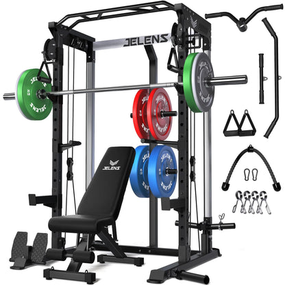 Power Rack with Dual Pulley System