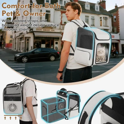 Expandable Cat Carrier Backpack for Cats and Small Dogs