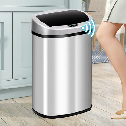 Kitchen Trash Can, Stainless Steel, Touch free Motion Sensor