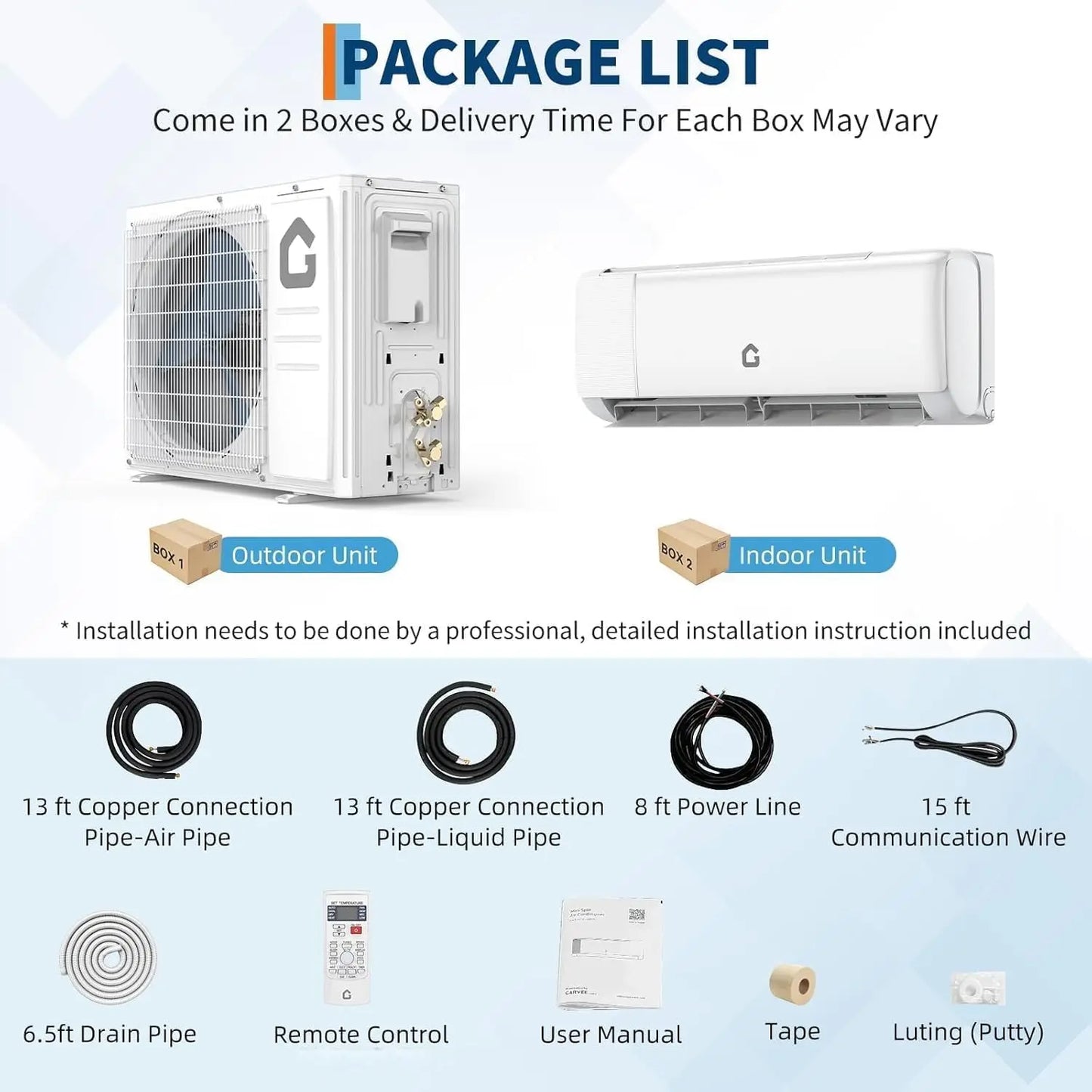 18000 BTU Mini Split Air Conditioner with Cooling / Heating